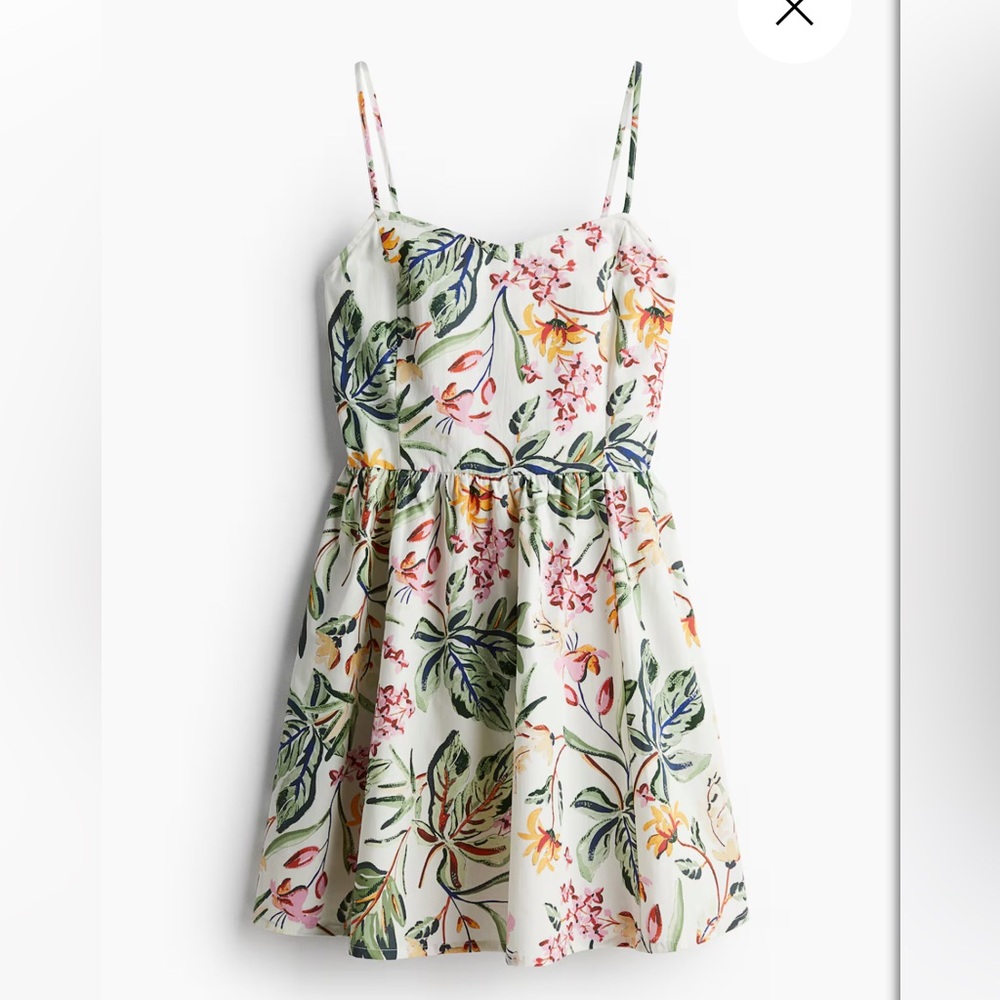 H&M Cotton Floral Mini Dress - Multicolor